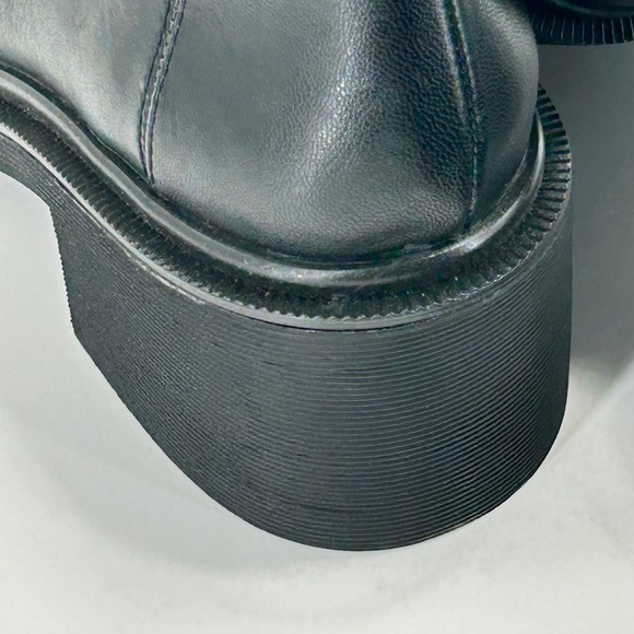 Franco Sarto Size 7.5 Black Over the Knee Boots Platform Square Toe Kelly NEW - Picture 9 of 12